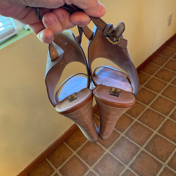 Halogen Clarette Suede Leather Wedge Sandal Brown Size 9 - Picture 12 of 13